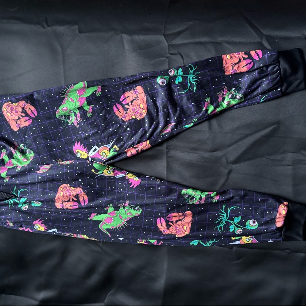 Men's Black Rick and Morty Graphic Print Joggers